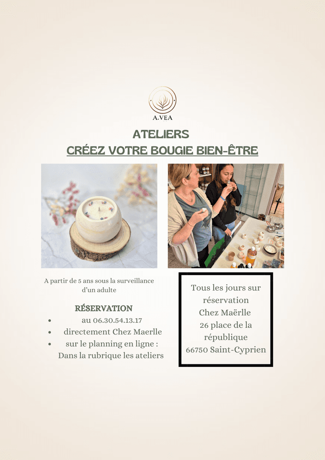 Les ateliers &quot;Créez créez vos bougies bien-être”