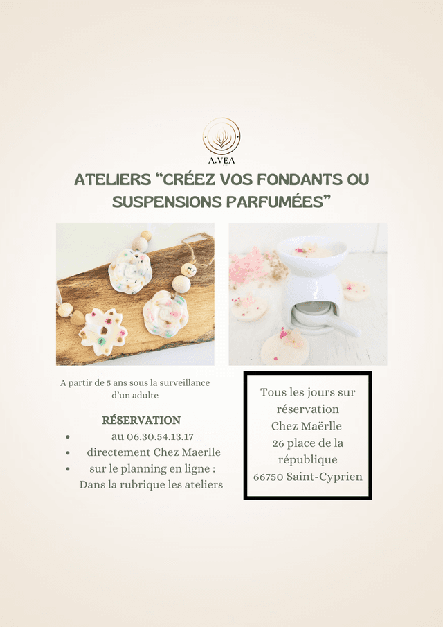 Les ateliers &quot;Créez créez vos fondants ou suspensions parfumés”