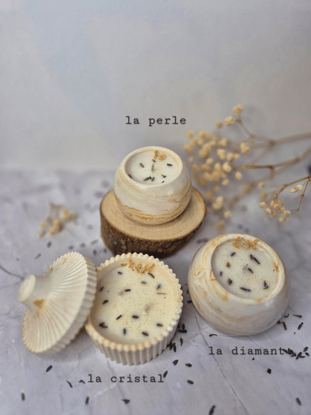 Les bougies musc blanc & lavande